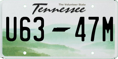 TN license plate U6347M