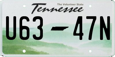 TN license plate U6347N