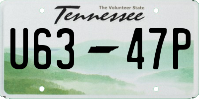 TN license plate U6347P