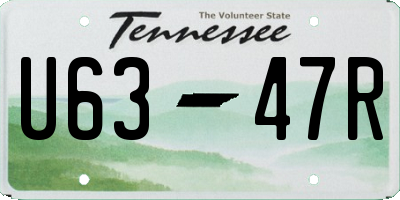 TN license plate U6347R