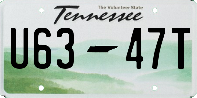 TN license plate U6347T