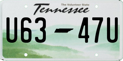 TN license plate U6347U