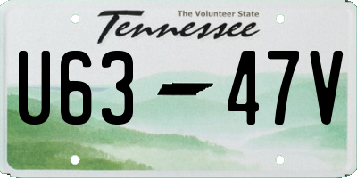 TN license plate U6347V