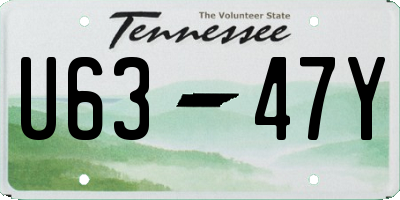 TN license plate U6347Y