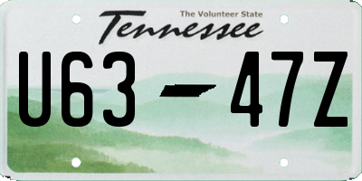 TN license plate U6347Z