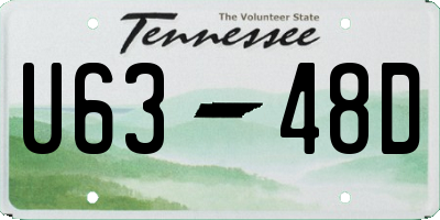 TN license plate U6348D