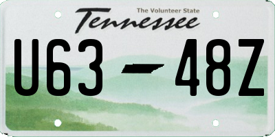 TN license plate U6348Z