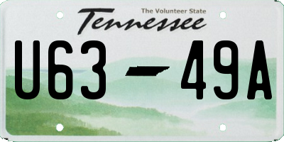 TN license plate U6349A
