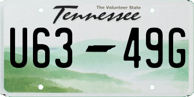 TN license plate U6349G