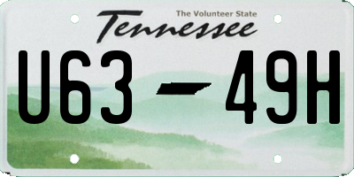 TN license plate U6349H