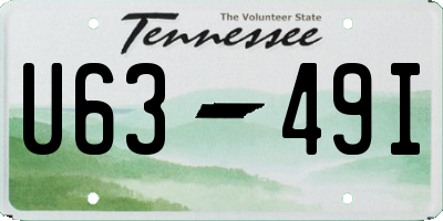 TN license plate U6349I