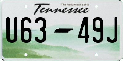 TN license plate U6349J