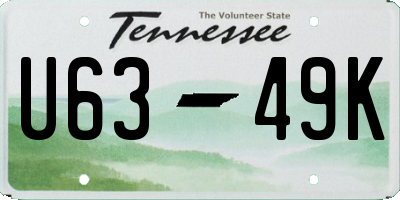 TN license plate U6349K