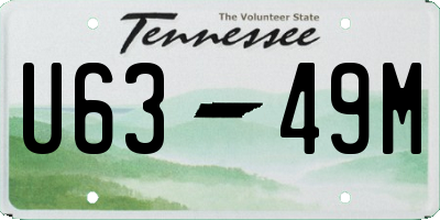 TN license plate U6349M