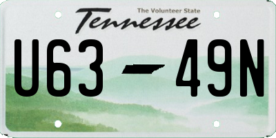 TN license plate U6349N