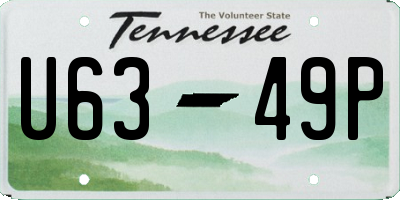 TN license plate U6349P