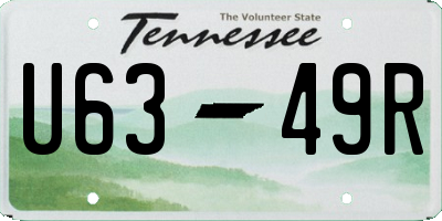 TN license plate U6349R
