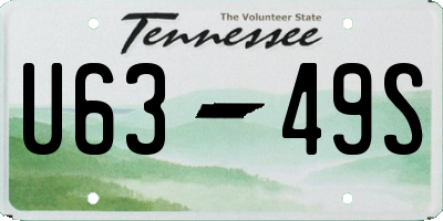 TN license plate U6349S