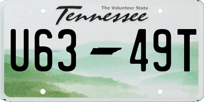 TN license plate U6349T