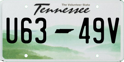 TN license plate U6349V