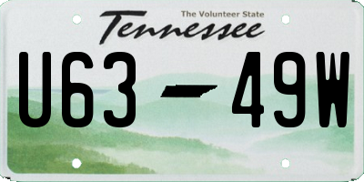 TN license plate U6349W