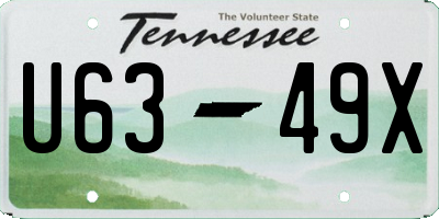 TN license plate U6349X