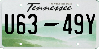 TN license plate U6349Y