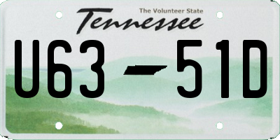 TN license plate U6351D