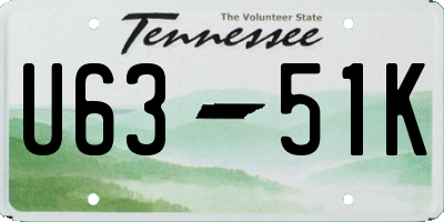 TN license plate U6351K