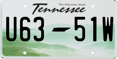 TN license plate U6351W