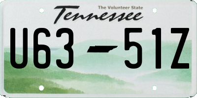 TN license plate U6351Z