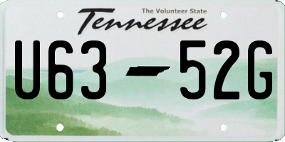 TN license plate U6352G