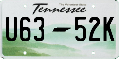 TN license plate U6352K