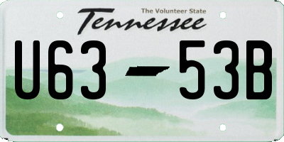TN license plate U6353B