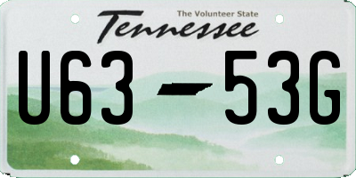 TN license plate U6353G