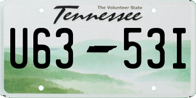 TN license plate U6353I