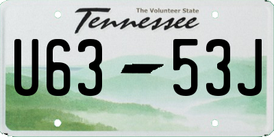 TN license plate U6353J