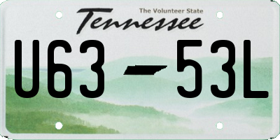 TN license plate U6353L