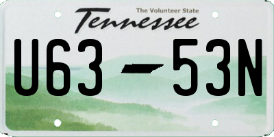 TN license plate U6353N
