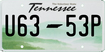 TN license plate U6353P