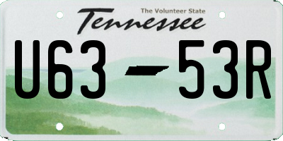 TN license plate U6353R