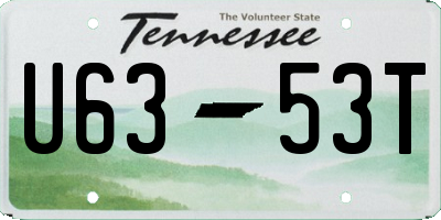 TN license plate U6353T
