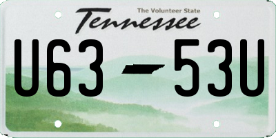 TN license plate U6353U