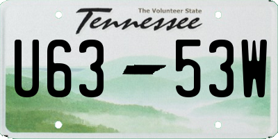 TN license plate U6353W