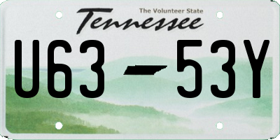 TN license plate U6353Y
