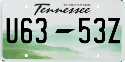 TN license plate U6353Z