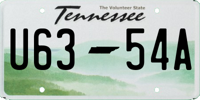 TN license plate U6354A