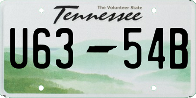 TN license plate U6354B