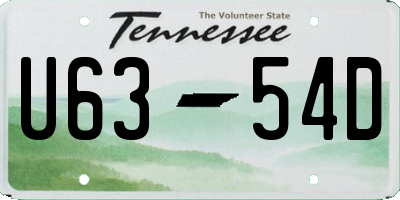 TN license plate U6354D