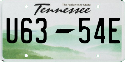 TN license plate U6354E